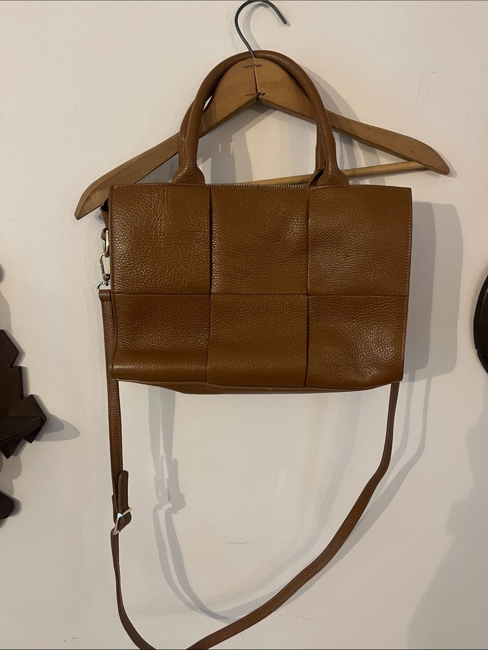 Valentina Classic Brown Leather Tote Bag with Removable Strap